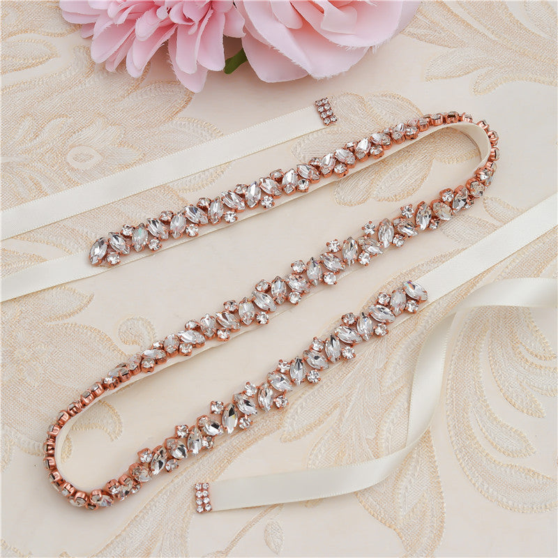 Elegant Rhinestone Waist Cincher 863, Sparkling Crystal Bridal Belt for Wedding Dress, Bride, Maid Photo Shoot Accessories - Image 2