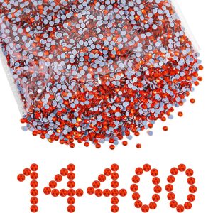 Hotfix Rhinestones Bulk, Hot Fix Rhinestones for Crafts Clothes DIY Decoration, Orange