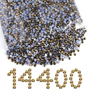 Hotfix Rhinestones Bulk, Hot Fix Rhinestones for Crafts Clothes DIY Decoration, Aurum