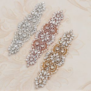 Heat Transfer Rhinestone Patch, Sparkling Glass Rhinestones And Pearl Design For Dance Costumes, Leotards, Performance Wear, Clothing Embellishment
