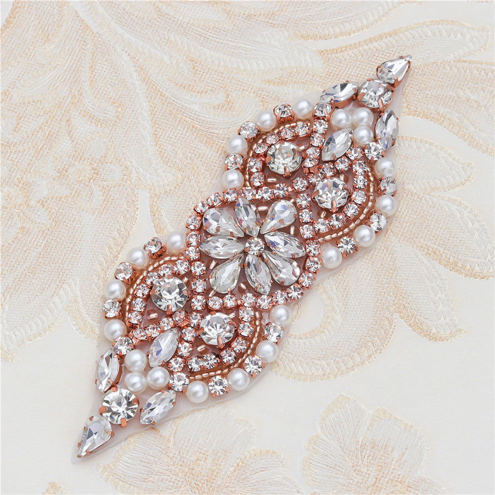 Hot Fix Alloy Rhinestone & Pearl Diy Craft Patches, Self-adhesive Crystal Embellishments For Clothing, Shoes & Bags Decoration - Image 4