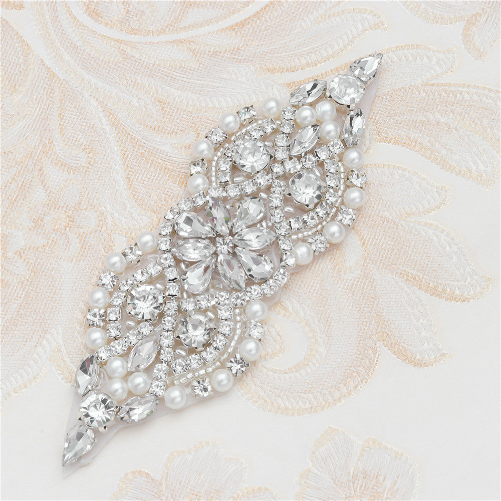 Hot Fix Alloy Rhinestone & Pearl Diy Craft Patches, Self-adhesive Crystal Embellishments For Clothing, Shoes & Bags Decoration - Image 3