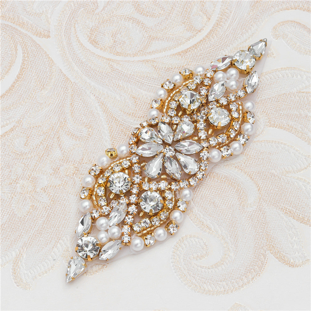 Hot Fix Alloy Rhinestone & Pearl Diy Craft Patches, Self-adhesive Crystal Embellishments For Clothing, Shoes & Bags Decoration - Image 2