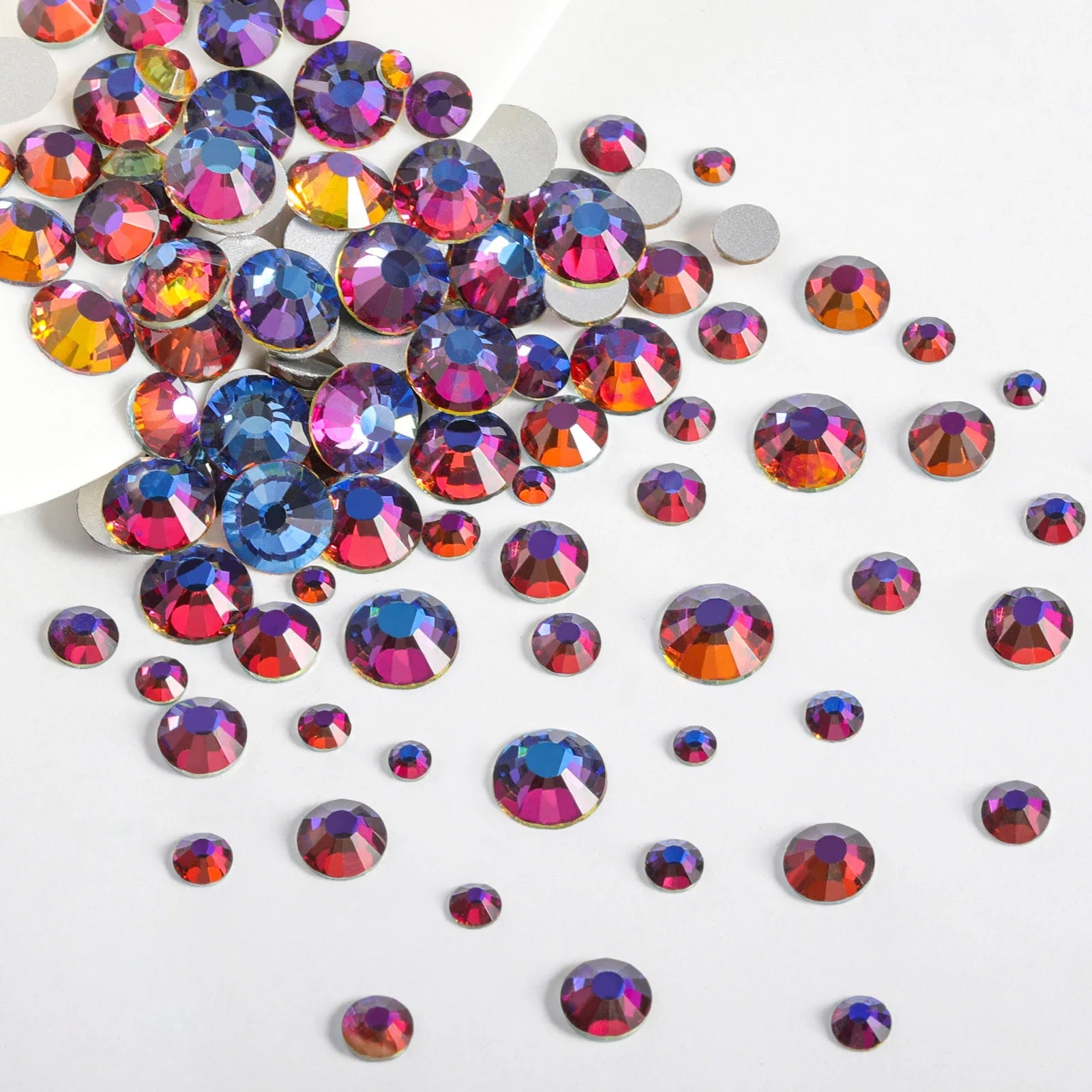 Rhinestones for Makeup,8 sizes 2500pcs Flatback Rhinestones Face Gems for Nails Crafts with Tweezers and Wax Pencil- Blue Volcano - Image 2