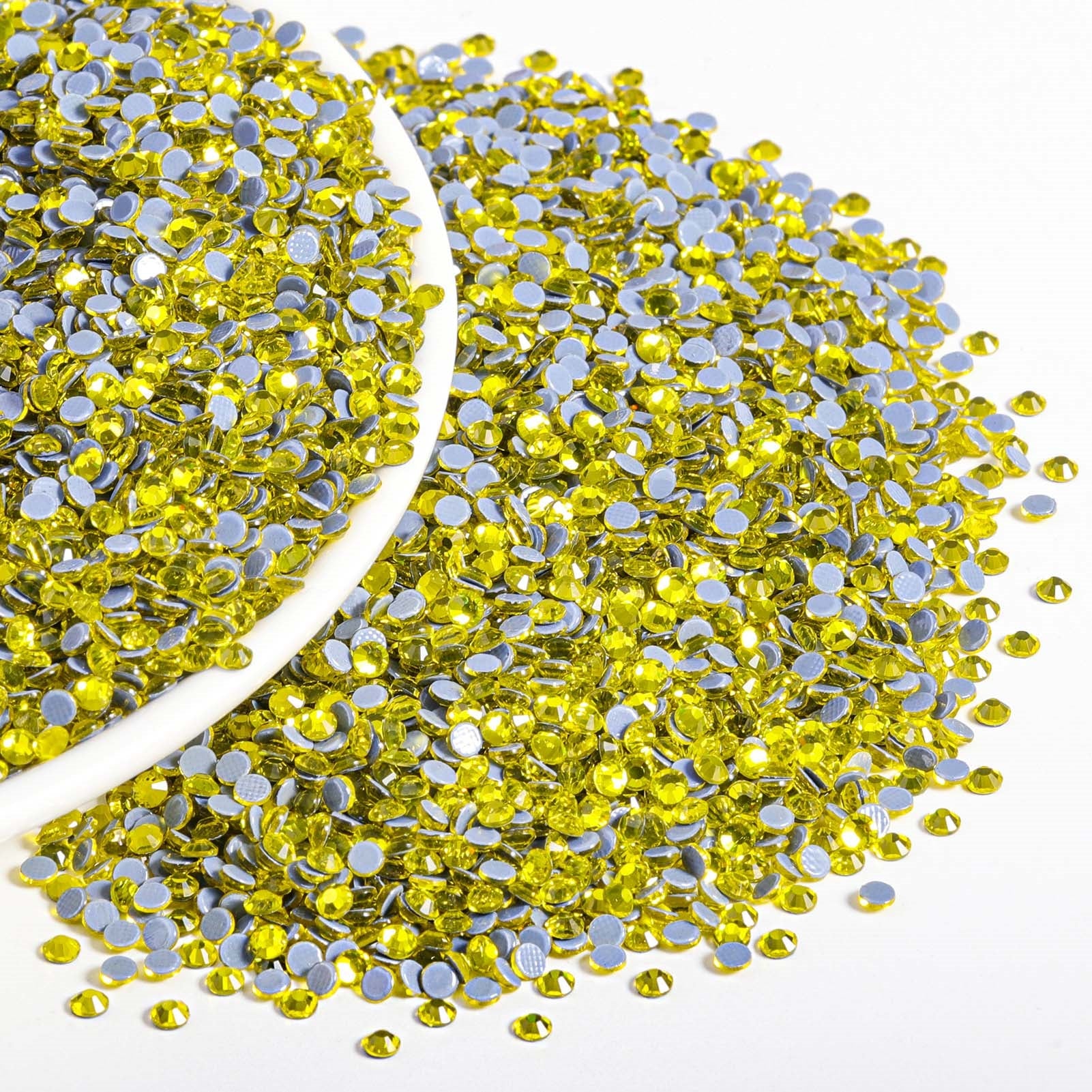 Hotfix Rhinestones Bulk, Hot Fix Rhinestones for Crafts Clothes DIY Decoration, Lemon Yellow - Image 2