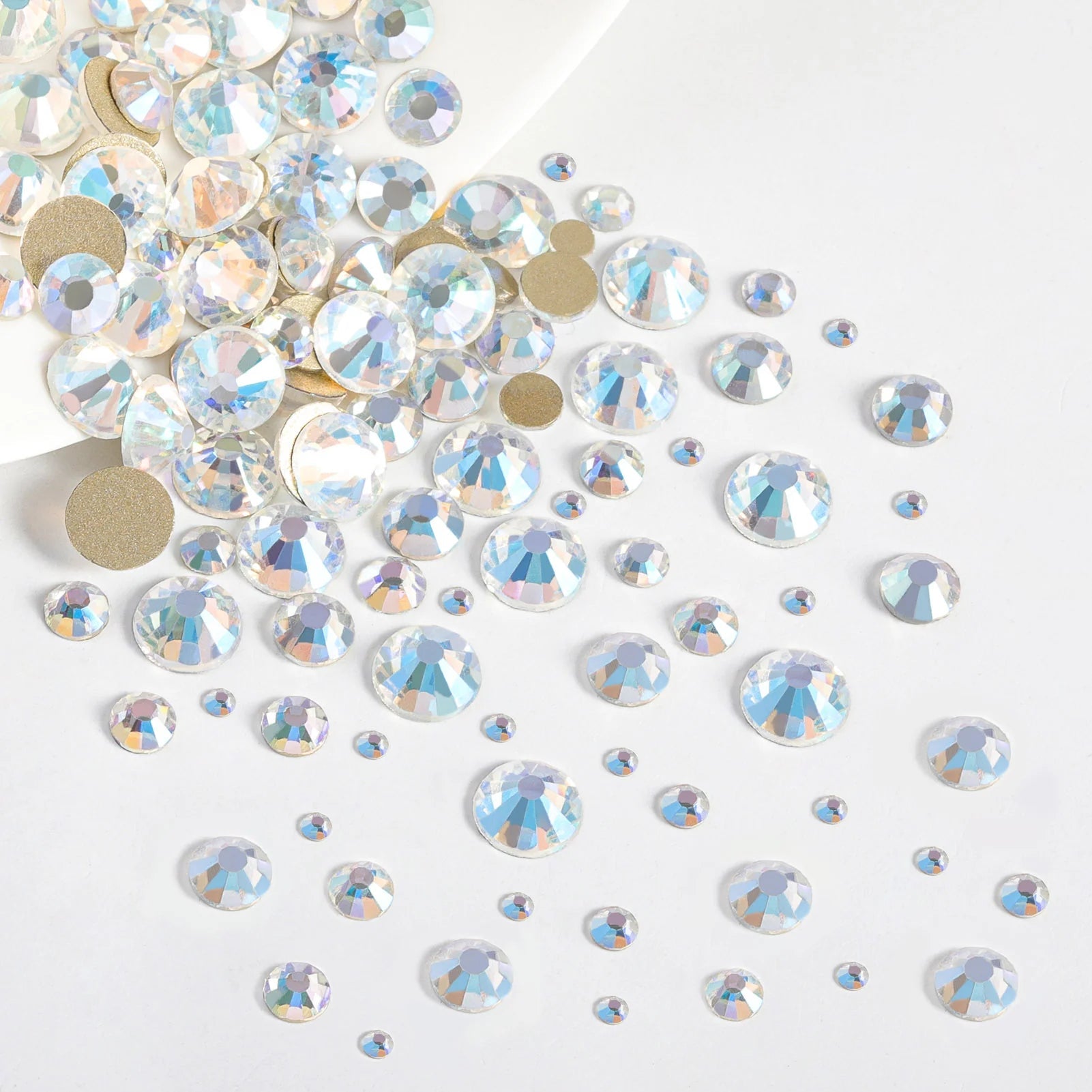 Rhinestones for Makeup,8 sizes 2500pcs Flatback Rhinestones Face Gems for Nails Crafts with Tweezers and Wax Pencil- Blue Moonlight - Image 2