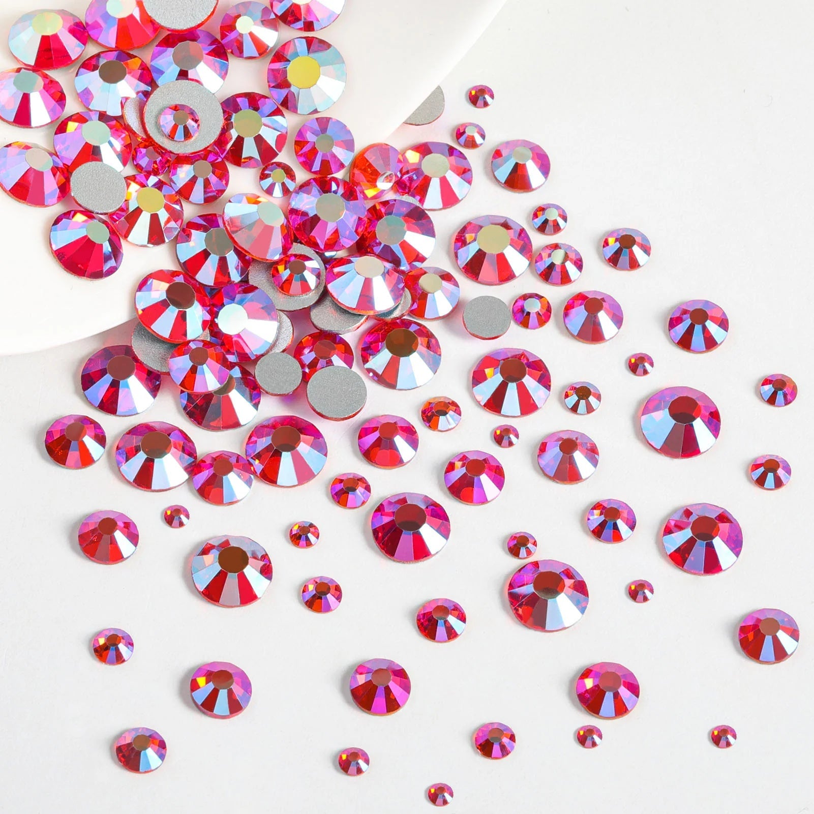 Rhinestones for Makeup,8 sizes 2500pcs Flatback Rhinestones Face Gems for Nails Crafts with Tweezers and Wax Pencil- Hyacinth AB - Image 2
