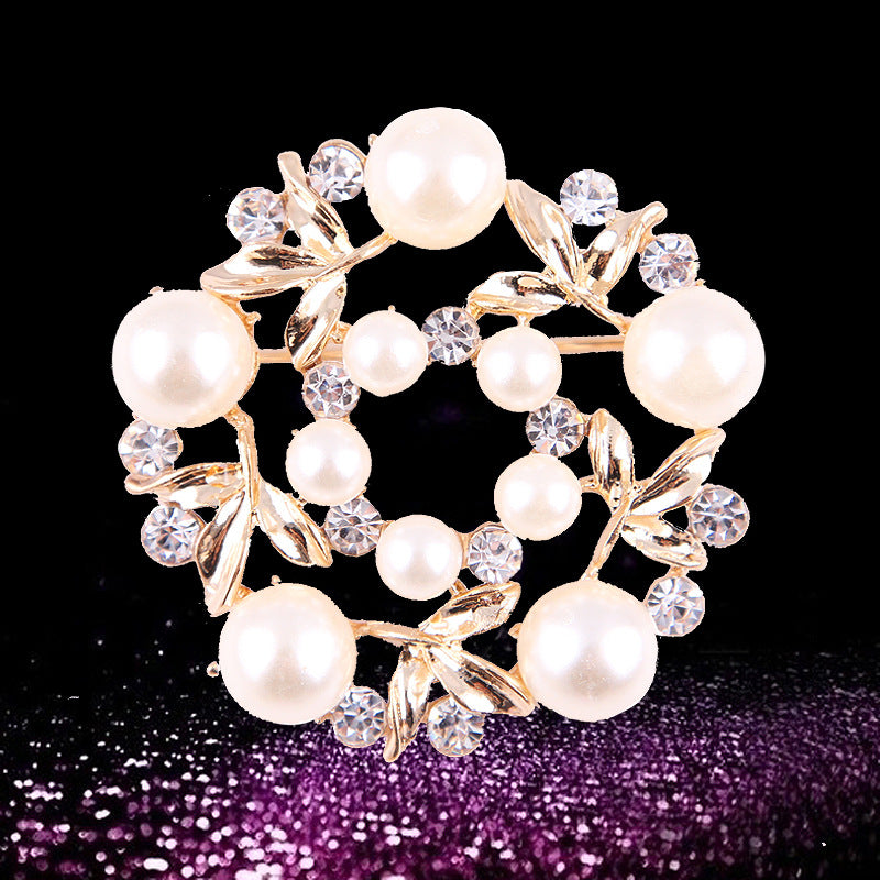 Korea style full pearl swan rhinestone flower brooch pin -women's fashion accessories - Image 9
