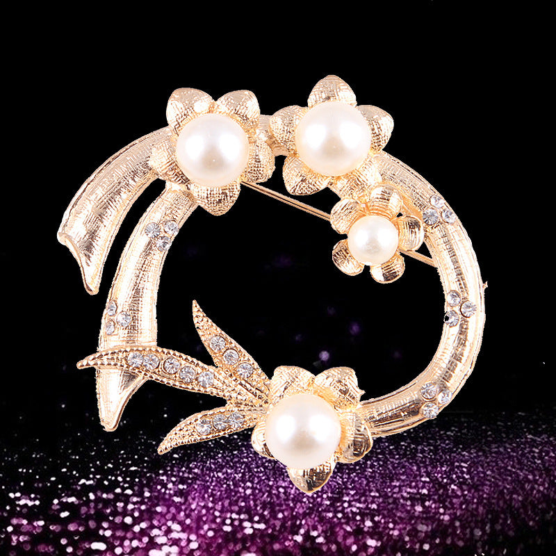Korea style full pearl swan rhinestone flower brooch pin -women's fashion accessories - Image 19