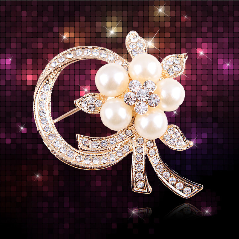 Korea style full pearl swan rhinestone flower brooch pin -women's fashion accessories - Image 6