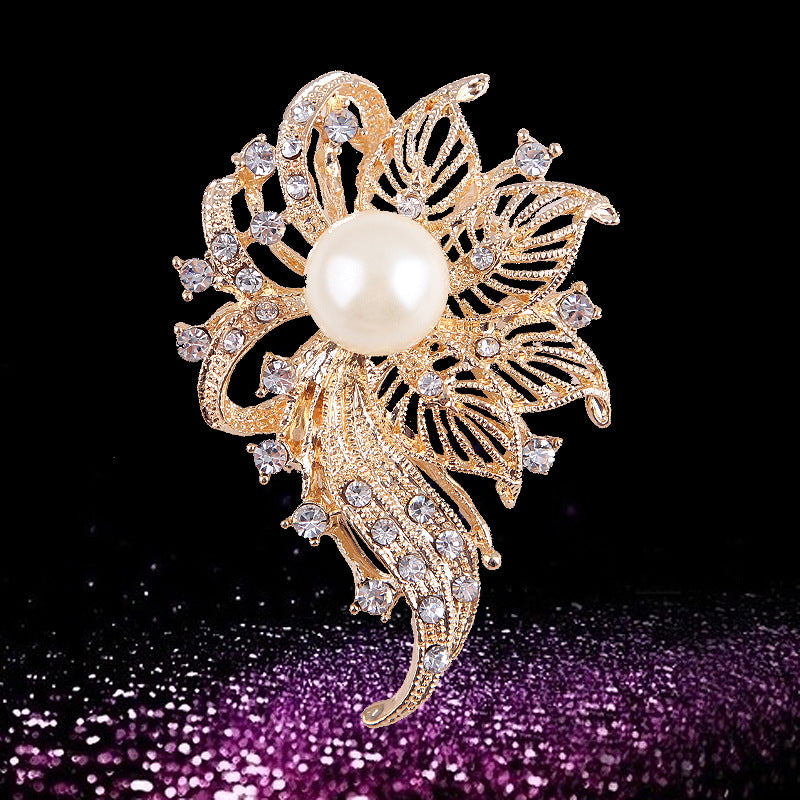 Korea style full pearl swan rhinestone flower brooch pin -women's fashion accessories - Image 25