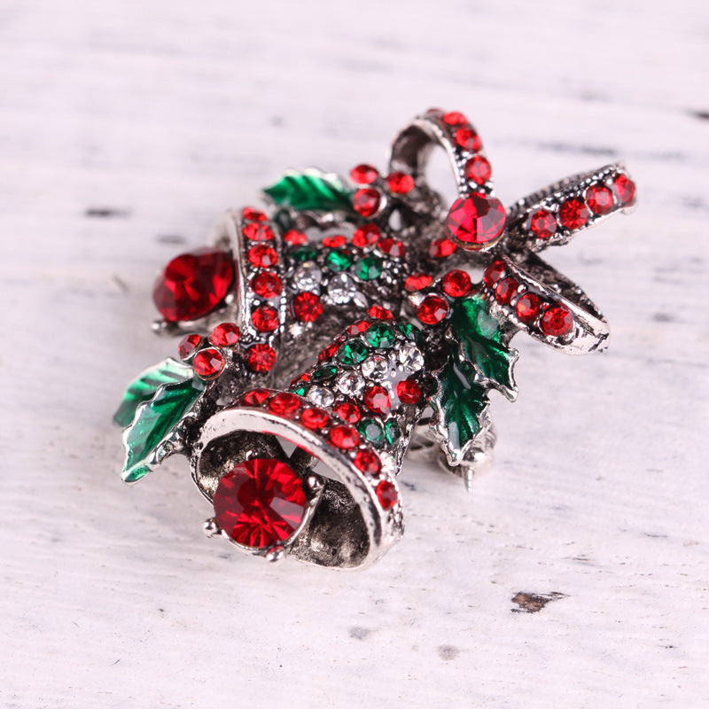 Fashionable Christmas Alloy Brooch Lapel Pin with Bell, Corsage Ornament for Accessories - Image 4