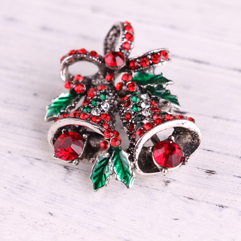 Fashionable Christmas Alloy Brooch Lapel Pin with Bell, Corsage Ornament for Accessories - Image 3