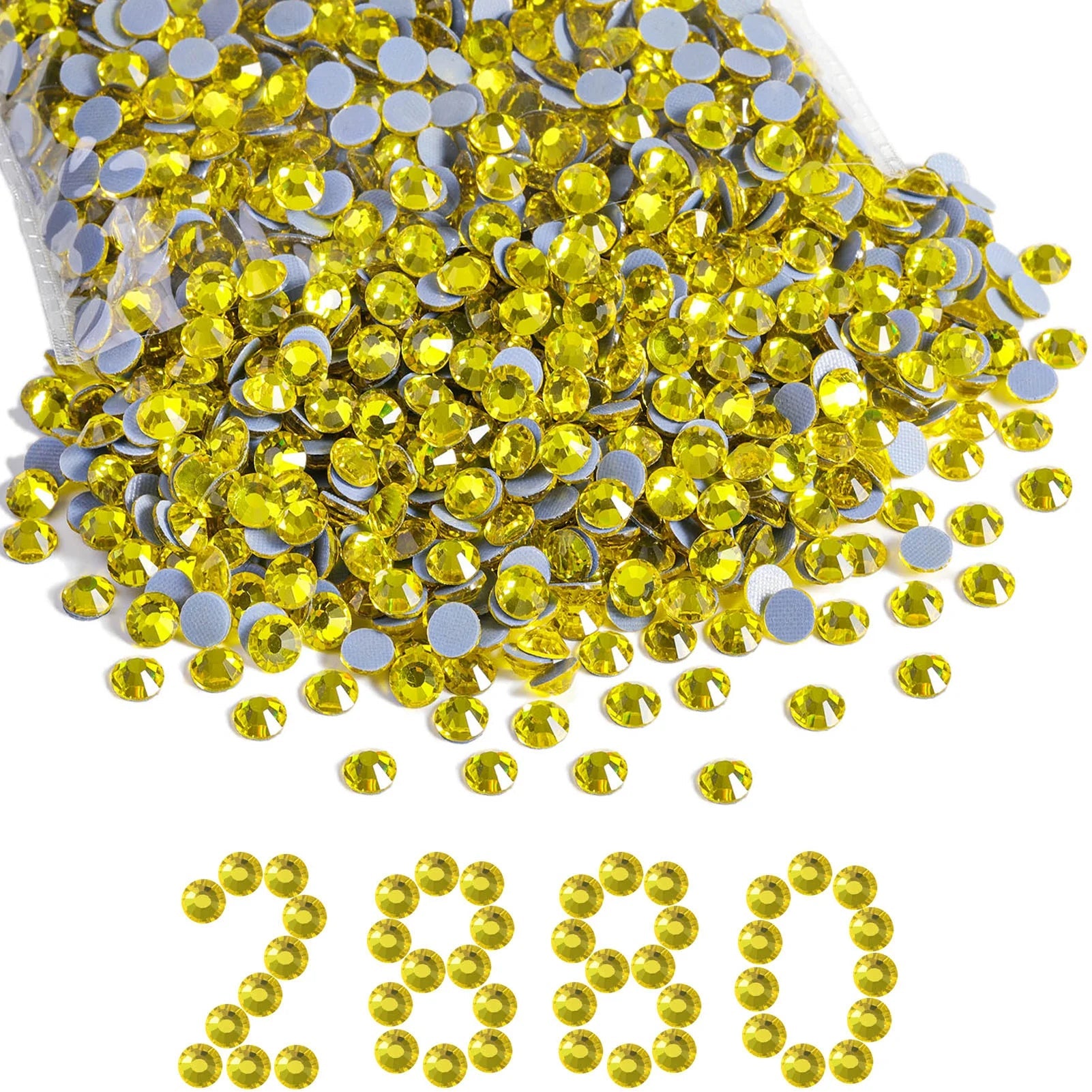 Hotfix Rhinestones Bulk, Hot Fix Rhinestones for Crafts Clothes DIY Decoration, Lemon Yellow - Image 4