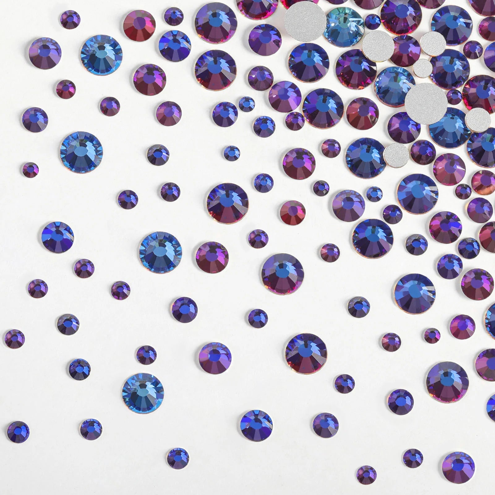 Rhinestones for Makeup,8 sizes 2500pcs Flatback Rhinestones Face Gems for Nails Crafts with Tweezers and Wax Pencil- Blue Volcano - Image 5