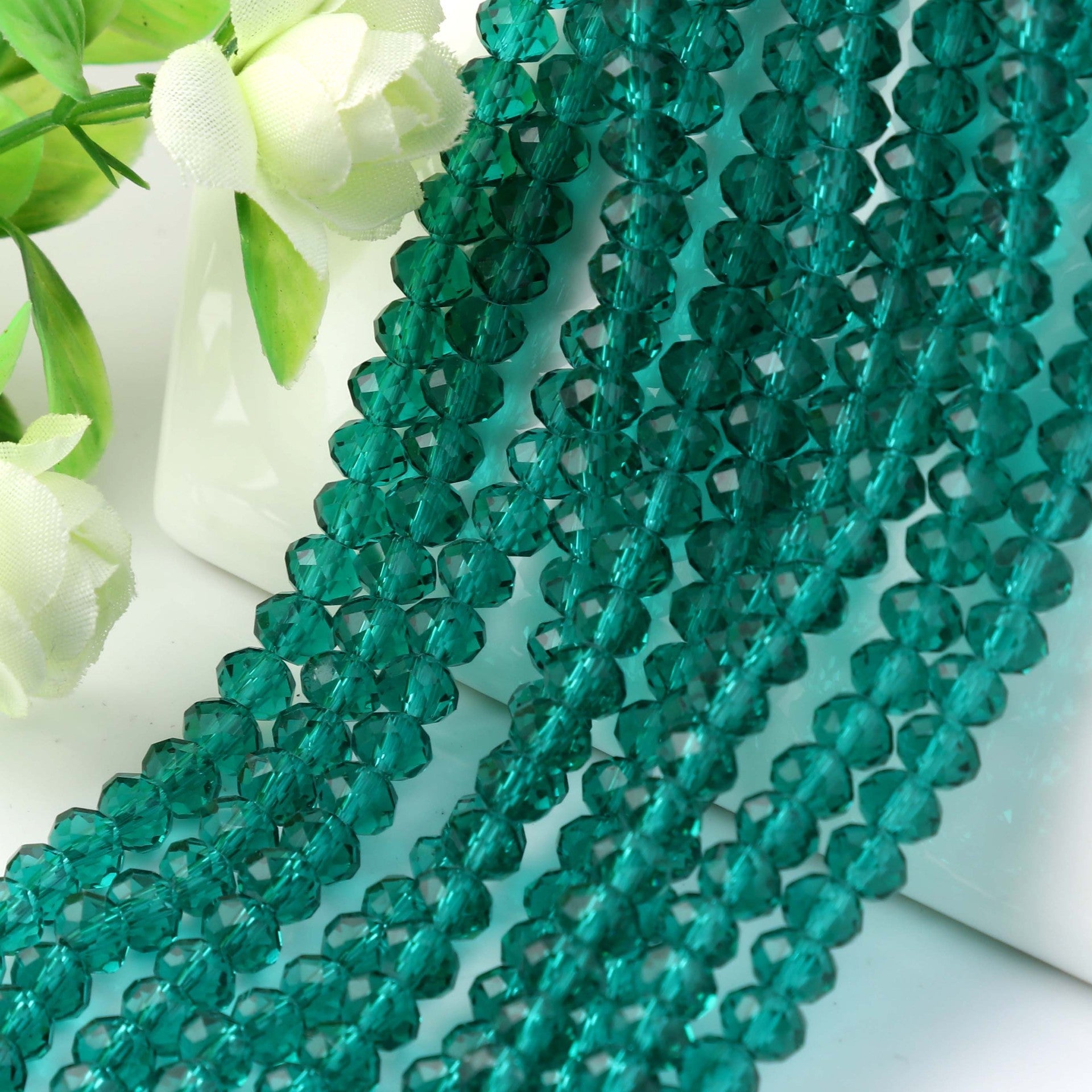 Glass Facetted Beads Lampwork Loose Round Glass Crystal Glass Rondelle Loose Beads - Image 9