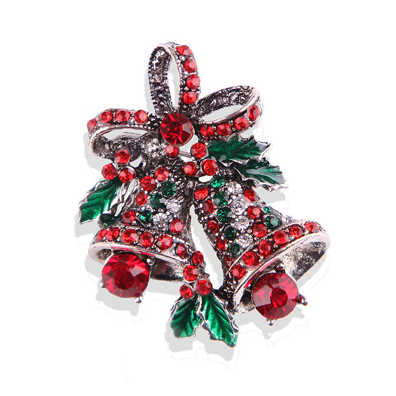 Fashionable Christmas Alloy Brooch Lapel Pin with Bell, Corsage Ornament for Accessories - Image 7