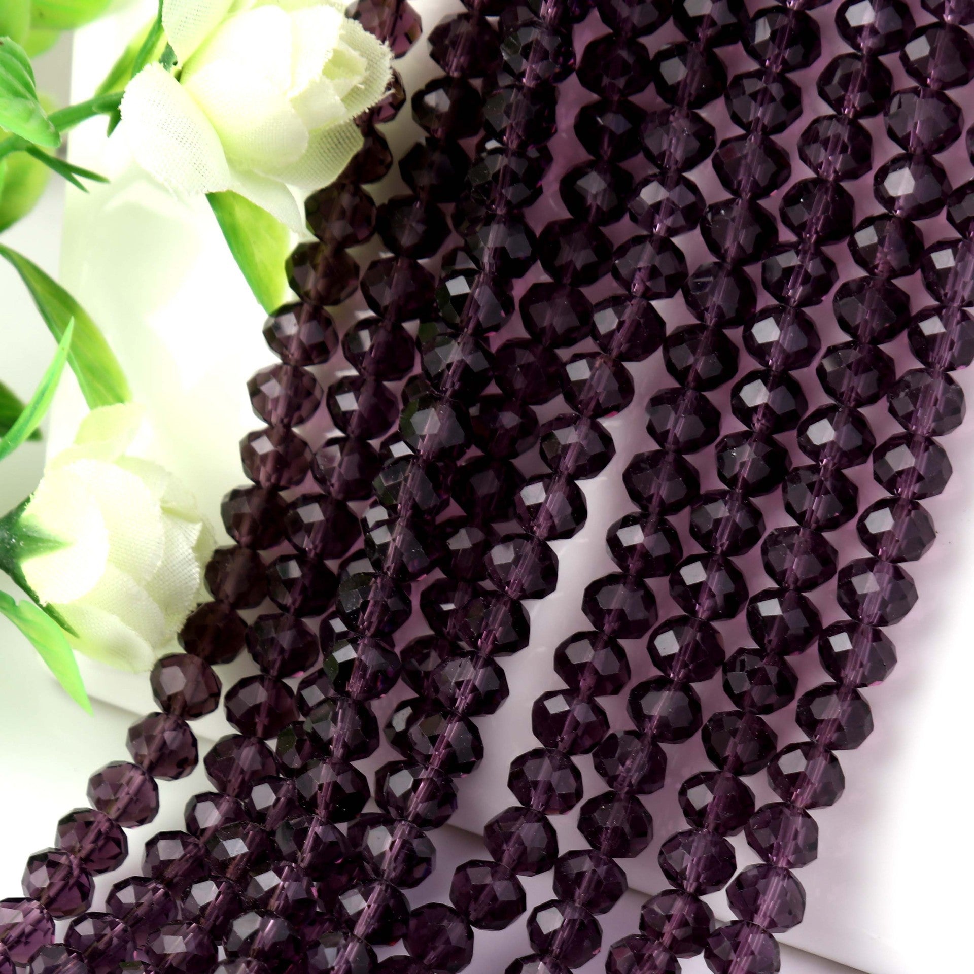 Glass Facetted Beads Lampwork Loose Round Glass Crystal Glass Rondelle Loose Beads - Image 10