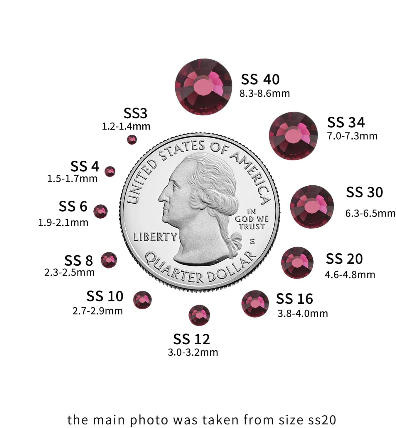 Hotfix Rhinestones, Crystal Rhinestones for Crafts Clothes DIY Decoration- Amethyst - Image 3