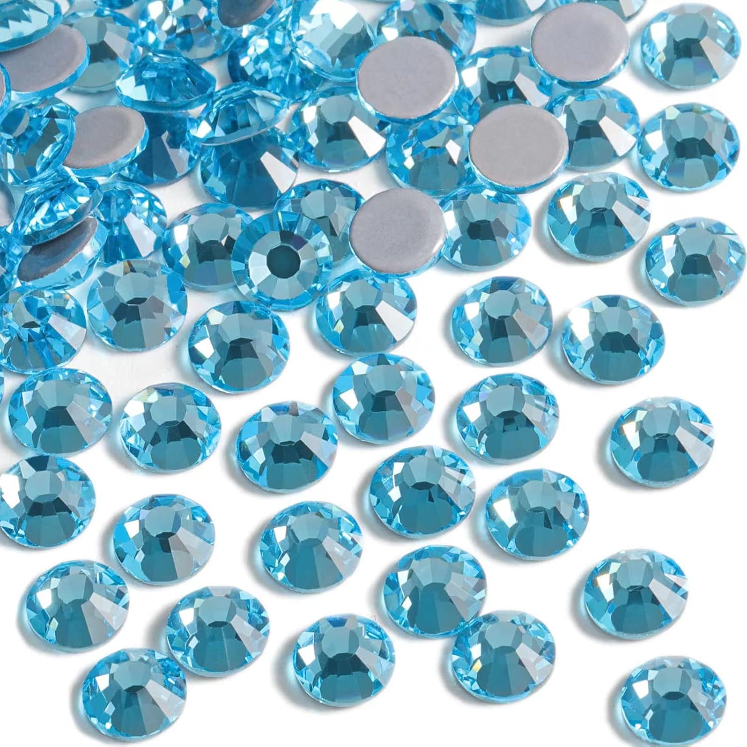 Hotfix Rhinestones, Crystal Rhinestones for Crafts Clothes DIY Decoration-Aquamarine - Image 2