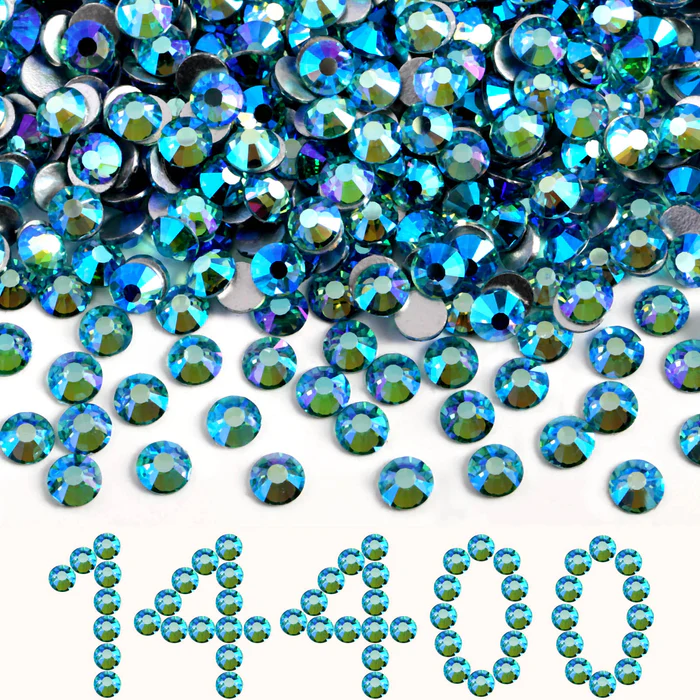 Flatback Rhinestones Bulk, Rhinestones for Nails Crafts Clothes DIY Decoration, AquamarineAB - Image 8