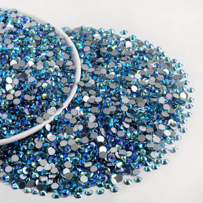 Flatback Rhinestones Bulk, Rhinestones for Nails Crafts Clothes DIY Decoration, AquamarineAB - Image 6