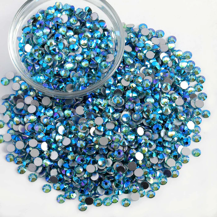 Flatback Rhinestones Bulk, Rhinestones for Nails Crafts Clothes DIY Decoration, AquamarineAB - Image 7