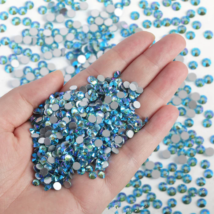 Flatback Rhinestones Bulk, Rhinestones for Nails Crafts Clothes DIY Decoration, AquamarineAB - Image 3
