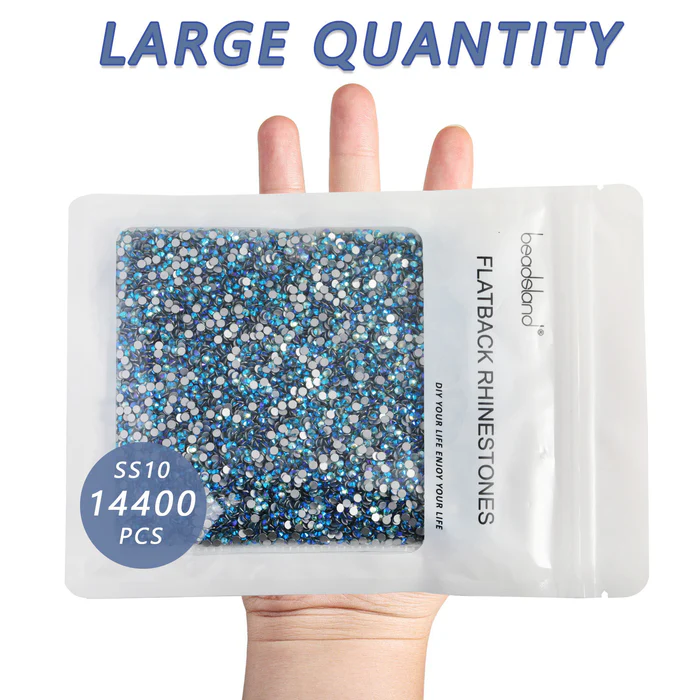 Flatback Rhinestones Bulk, Rhinestones for Nails Crafts Clothes DIY Decoration, AquamarineAB - Image 4