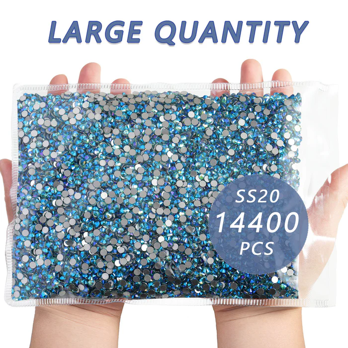 Flatback Rhinestones Bulk, Rhinestones for Nails Crafts Clothes DIY Decoration, AquamarineAB - Image 5
