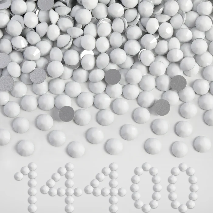 Flatback Rhinestones Bulk, Rhinestones for Nails Crafts Clothes DIY Decoration, Chalk White - Image 9