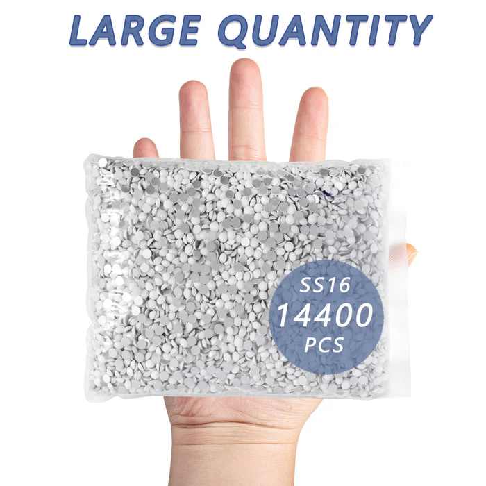 Flatback Rhinestones Bulk, Rhinestones for Nails Crafts Clothes DIY Decoration, Chalk White - Image 2