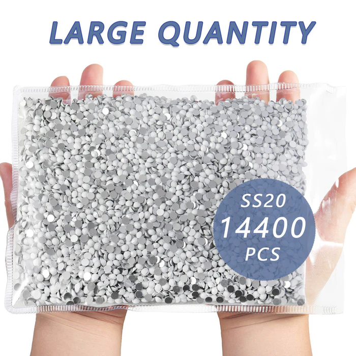 Flatback Rhinestones Bulk, Rhinestones for Nails Crafts Clothes DIY Decoration, Chalk White - Image 3