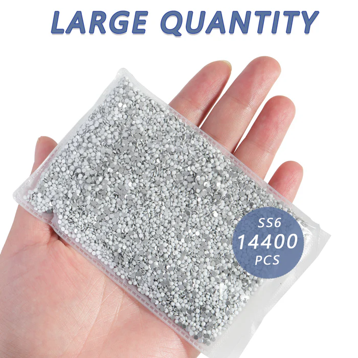 Flatback Rhinestones Bulk, Rhinestones for Nails Crafts Clothes DIY Decoration, Chalk White - Image 4
