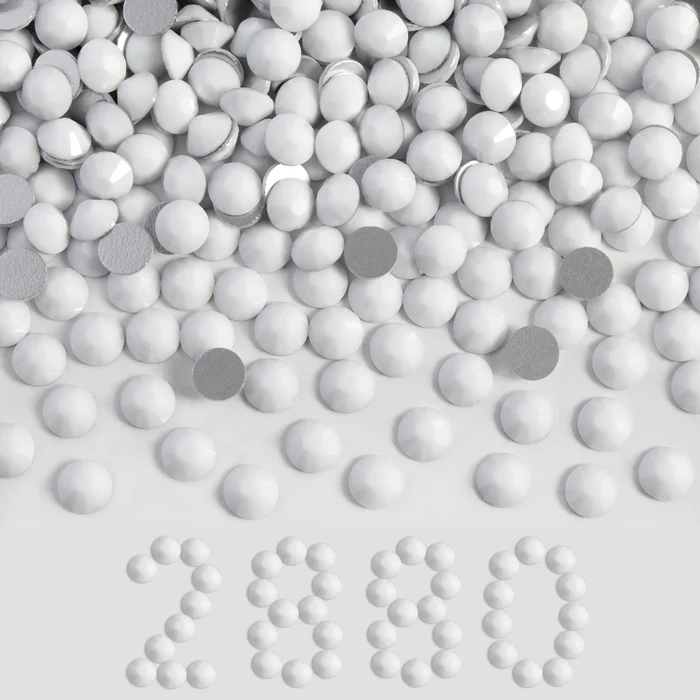 Flatback Rhinestones Bulk, Rhinestones for Nails Crafts Clothes DIY Decoration, Chalk White - Image 5