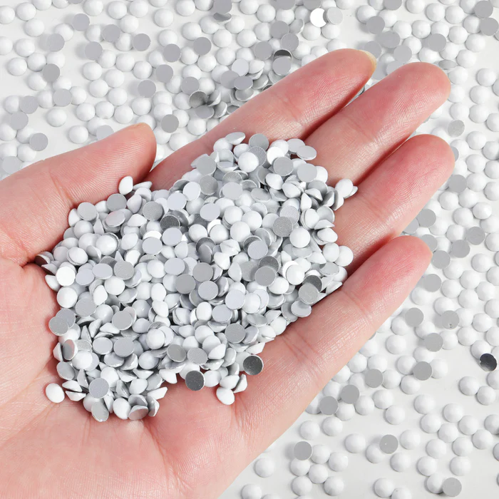 Flatback Rhinestones Bulk, Rhinestones for Nails Crafts Clothes DIY Decoration, Chalk White - Image 6