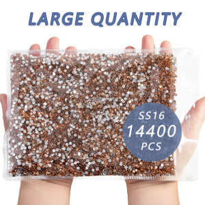 Flatback Rhinestones Bulk, Rhinestones for Nails Crafts Clothes DIY Decoration,Champagne
