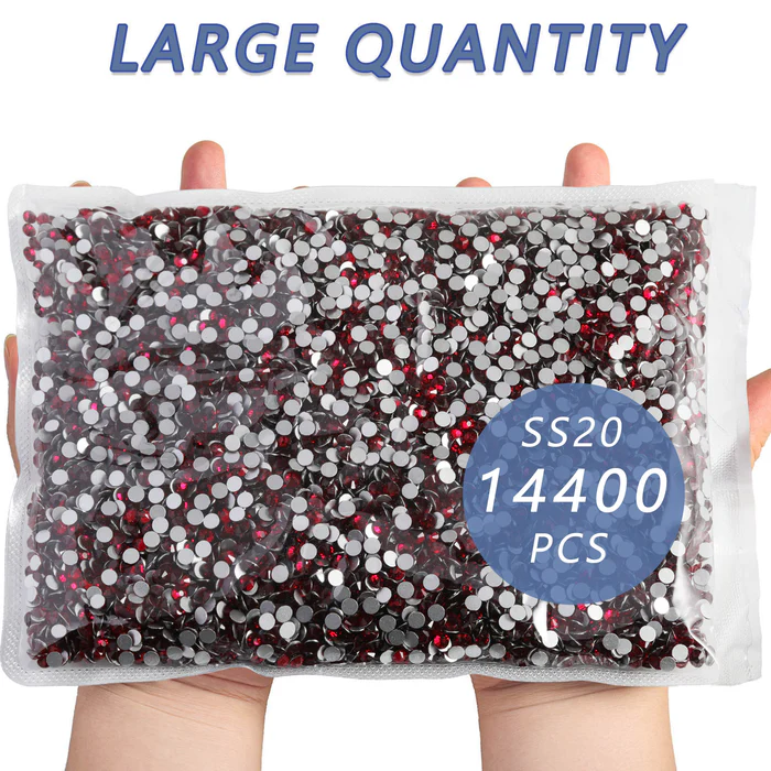 Flatback Rhinestones Bulk, Rhinestones for Nails Crafts Clothes DIY Decoration, Dark Siam - Image 5