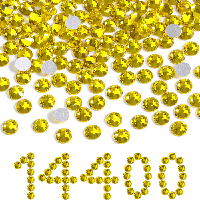 Flatback Rhinestones Bulk, Rhinestones for Nails Crafts Clothes DIY Decoration, Lemon Yellow - Image 7