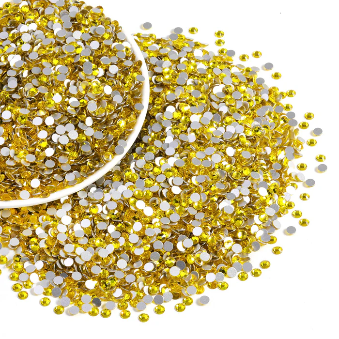 Flatback Rhinestones Bulk, Rhinestones for Nails Crafts Clothes DIY Decoration, Lemon Yellow - Image 6