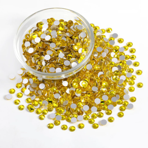 Flatback Rhinestones Bulk, Rhinestones for Nails Crafts Clothes DIY Decoration, Lemon Yellow