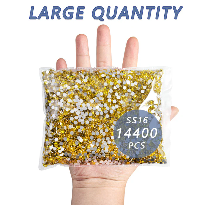 Flatback Rhinestones Bulk, Rhinestones for Nails Crafts Clothes DIY Decoration, Lemon Yellow - Image 2
