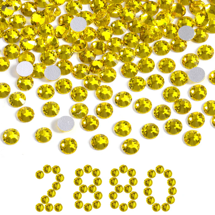 Flatback Rhinestones Bulk, Rhinestones for Nails Crafts Clothes DIY Decoration, Lemon Yellow - Image 3