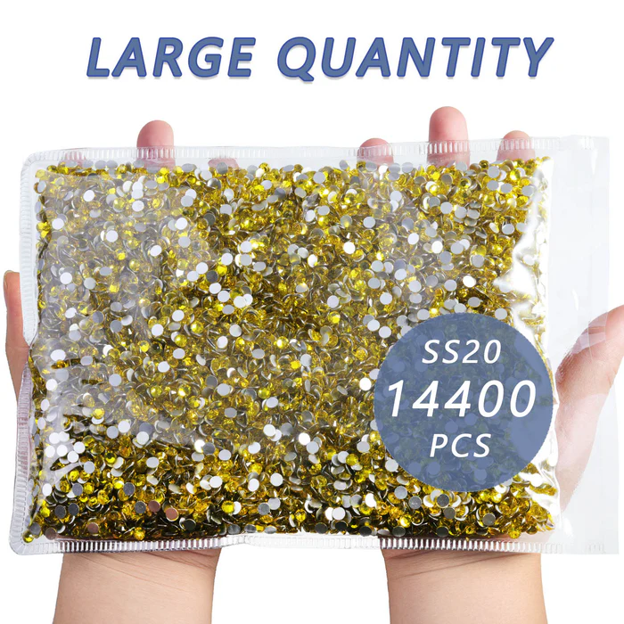 Flatback Rhinestones Bulk, Rhinestones for Nails Crafts Clothes DIY Decoration, Lemon Yellow - Image 4