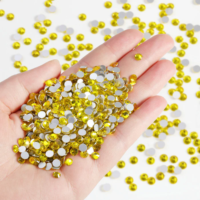 Flatback Rhinestones Bulk, Rhinestones for Nails Crafts Clothes DIY Decoration, Lemon Yellow - Image 5