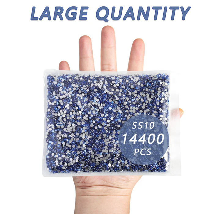 Flatback Rhinestones Bulk, Rhinestones for Nails Crafts Clothes DIY Decoration, Light Blue - Image 4