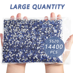Flatback Rhinestones Bulk, Rhinestones for Nails Crafts Clothes DIY Decoration, Light Blue