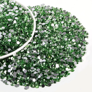 Flatback Rhinestones Bulk, Rhinestones for Nails Crafts Clothes DIY Decoration, Light Green