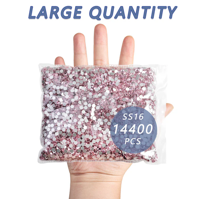 Flatback Rhinestones Bulk, Rhinestones for Nails Crafts Clothes DIY Decoration,Light Pink - Image 7