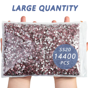 Flatback Rhinestones Bulk, Rhinestones for Nails Crafts Clothes DIY Decoration,Light Pink